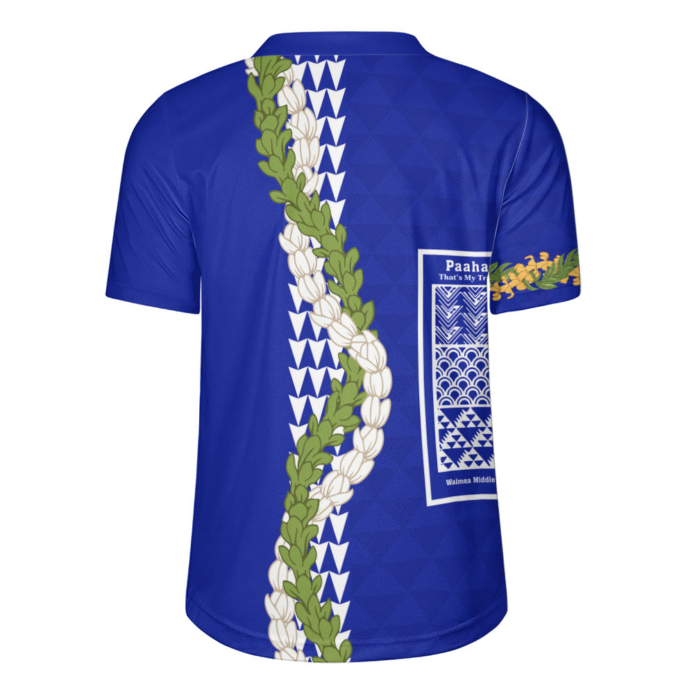Waimea Middle Public Conversion Charter School Rugby Jersey Puakenikeni Maile Flower Lei