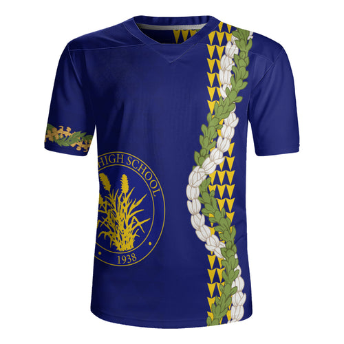 Waipahu High School Rugby Jersey Puakenikeni Maile Flower Lei
