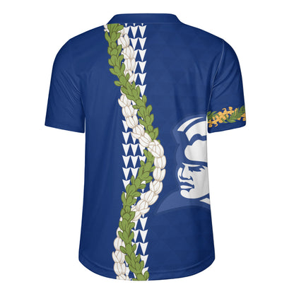 Waimea High School Rugby Jersey Puakenikeni Maile Flower Lei