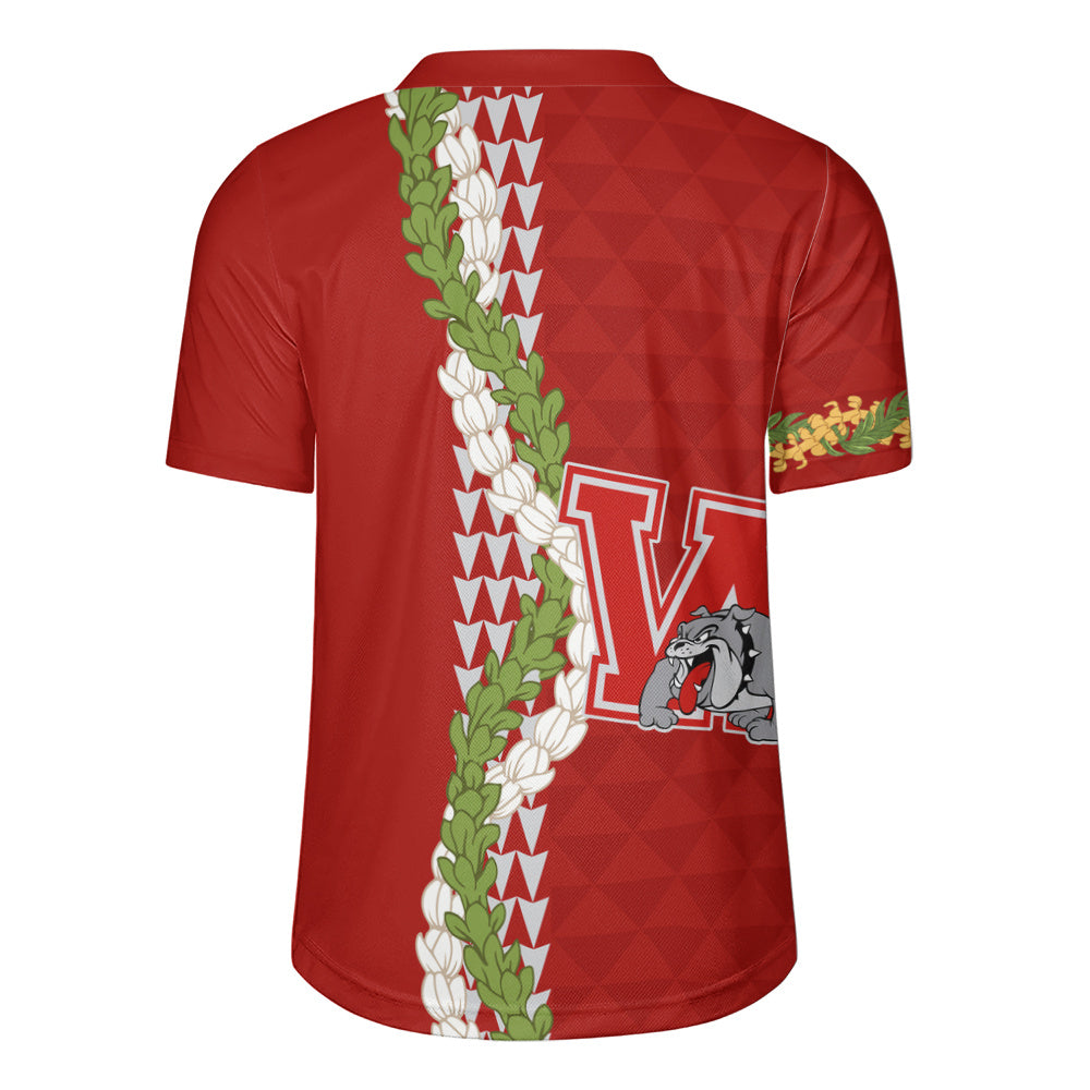 Waialua High and Intermediate School Rugby Jersey Puakenikeni Maile Flower Lei