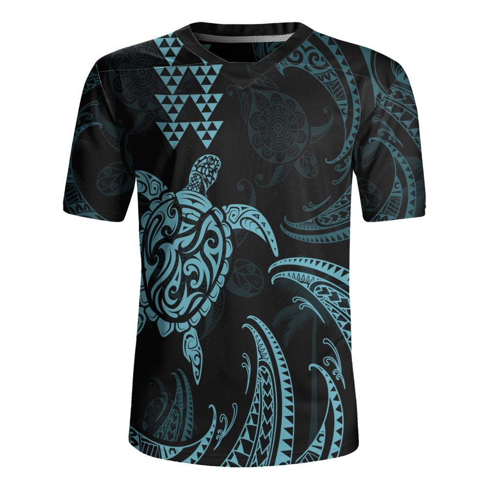 Hawaii Rugby Jersey Polynesian Turtle Tribal Ocean Spirit