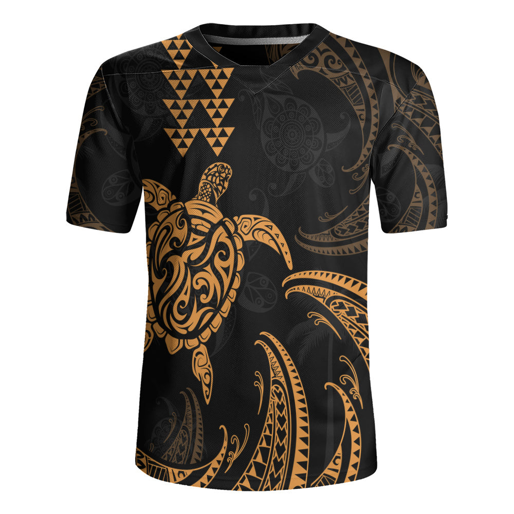 Hawaii Rugby Jersey Polynesian Turtle Tribal Ocean Spirit