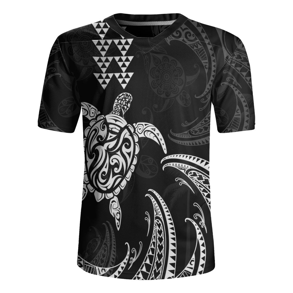 Hawaii Rugby Jersey Polynesian Turtle Tribal Ocean Spirit
