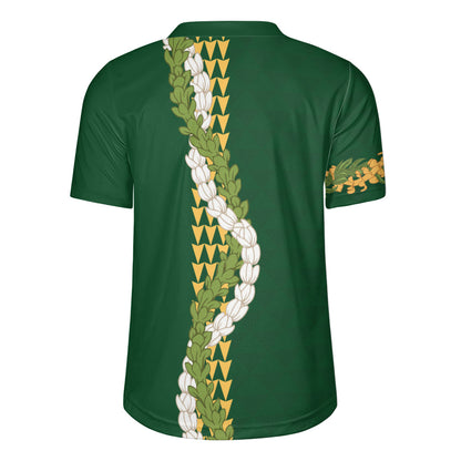 Hawaii Rugby Jersey Turtle Puakenikeni Maile Flower Lei