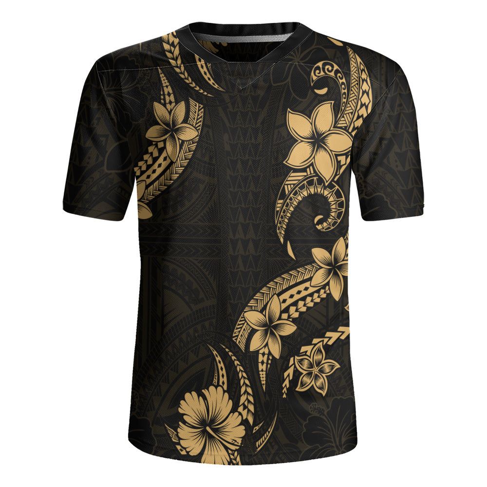 Hawaii Rugby Jersey Plumeria Tribal Wave