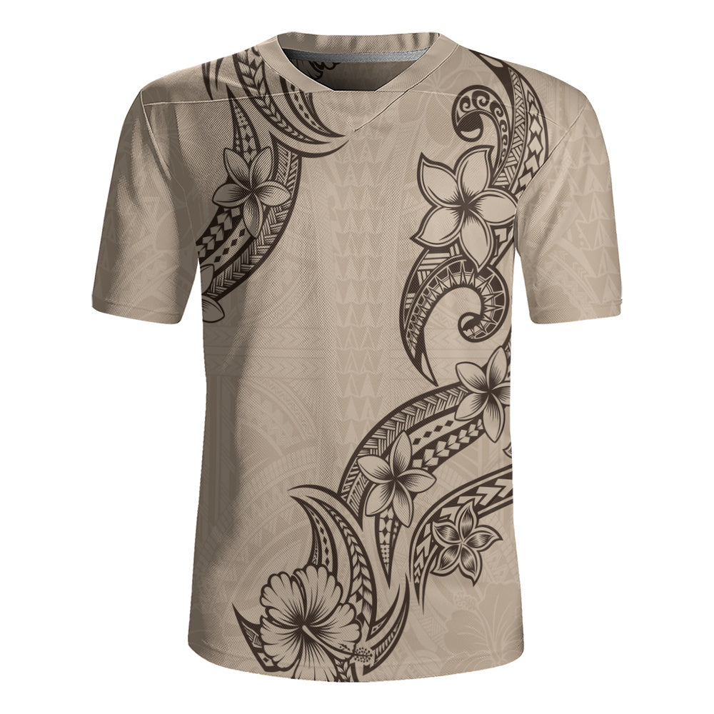 Hawaii Rugby Jersey Plumeria Tribal Wave