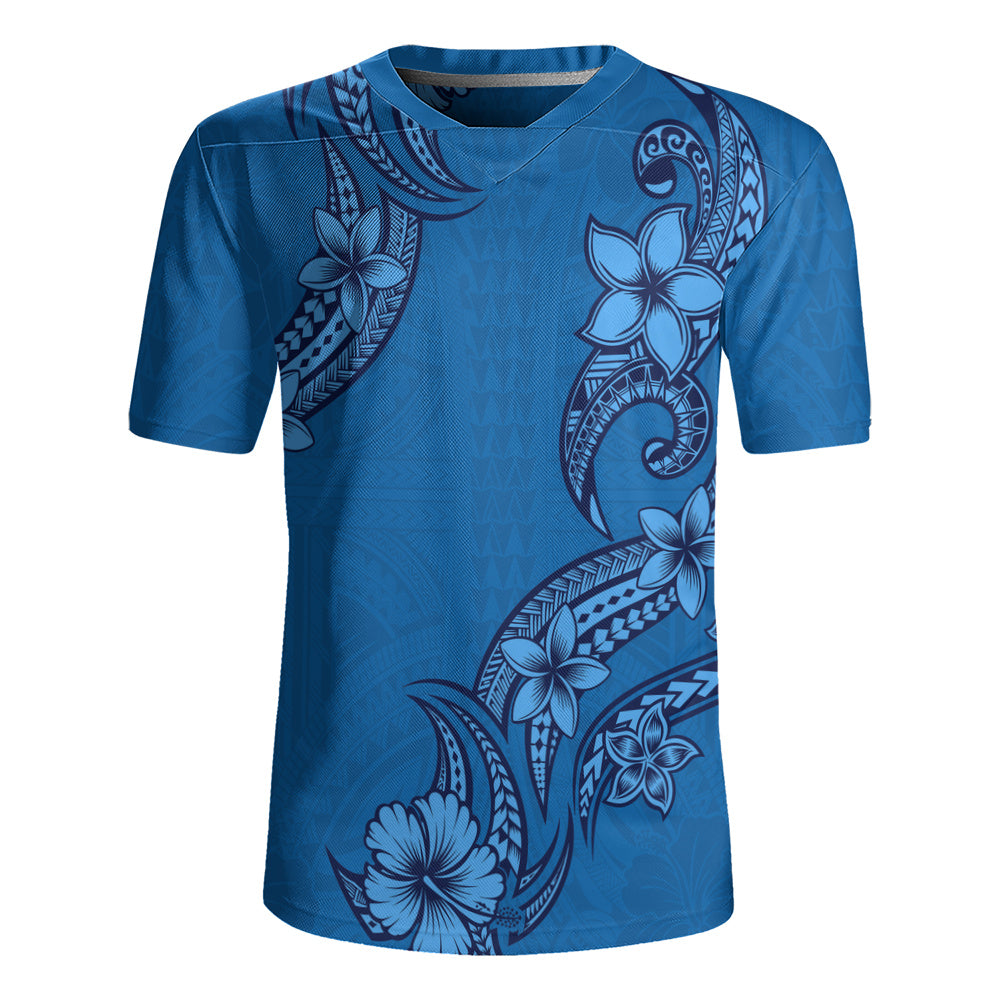 Hawaii Rugby Jersey Plumeria Tribal Wave