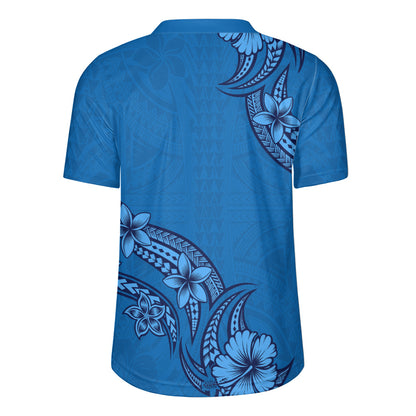 Hawaii Rugby Jersey Plumeria Tribal Wave