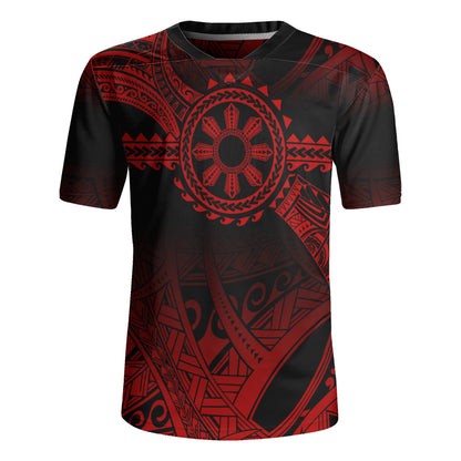 Philippines Filipinos Rugby Jersey Polynesian Tribal Sun Tribal Legacy
