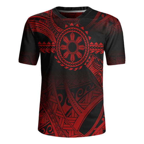 Philippines Filipinos Rugby Jersey Polynesian Tribal Sun Tribal Legacy