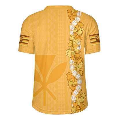 Hawaii Rugby Jersey Flower Lei Kanaka Maoli Polynesia Island Style
