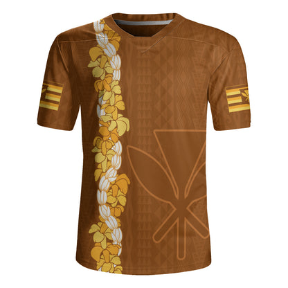 Hawaii Rugby Jersey Flower Lei Kanaka Maoli Polynesia Island Style