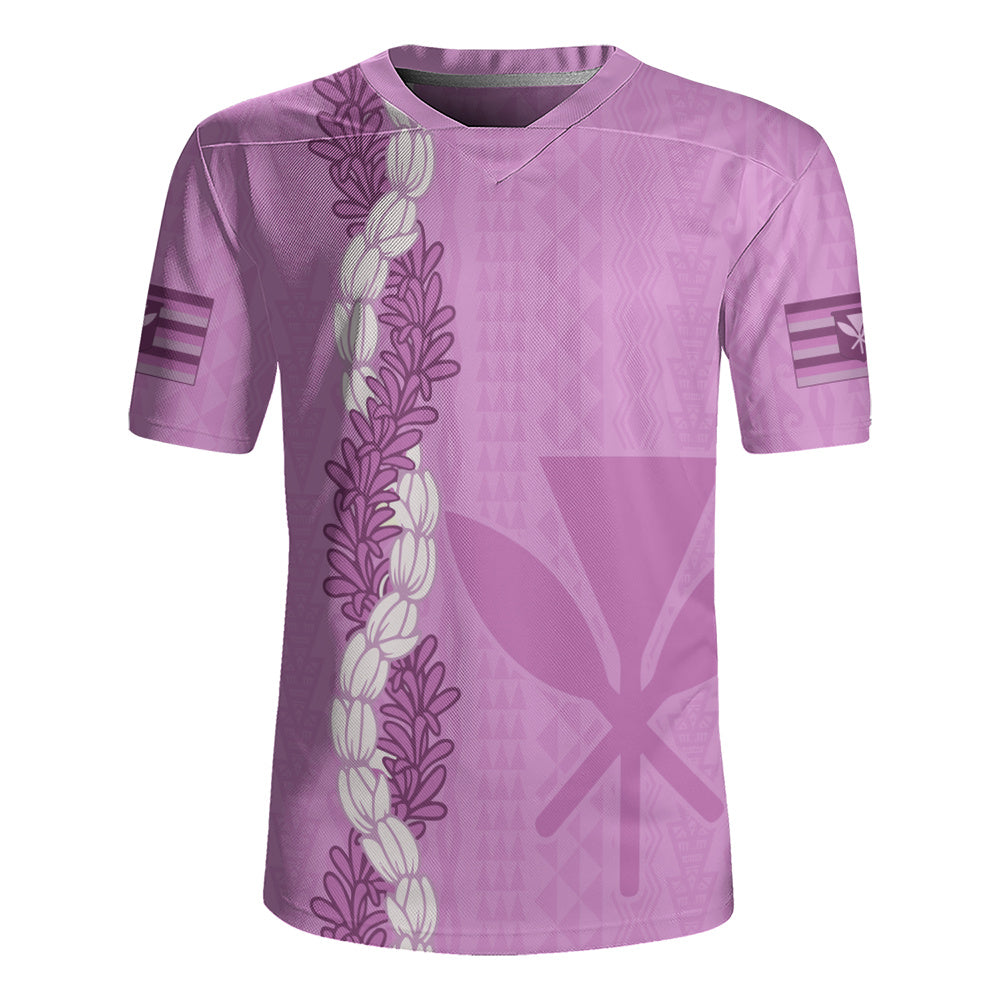 Hawaii Rugby Jersey Flower Lei Kanaka Maoli Polynesia Island Style