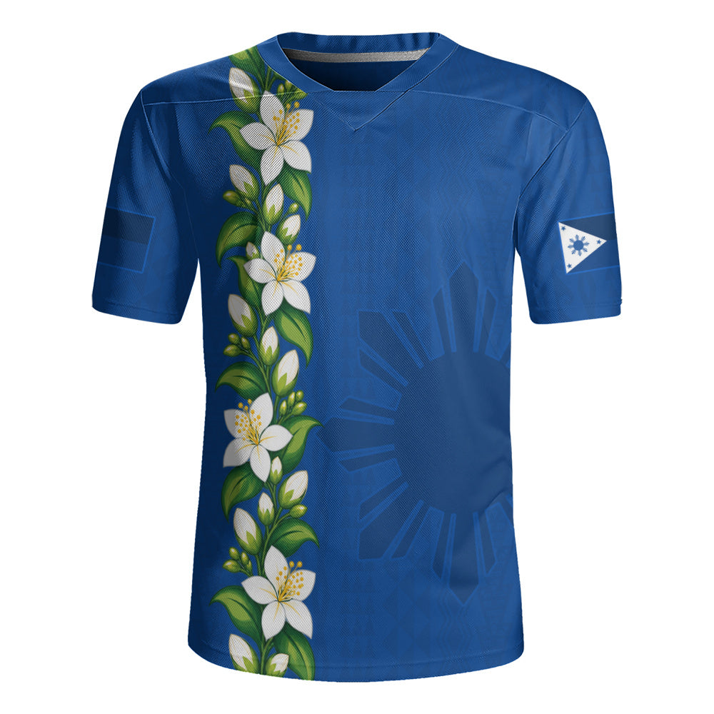 Philippines Filipinos Rugby Jersey Sampaguita Flower Tribal Polynesian Sun Island Style