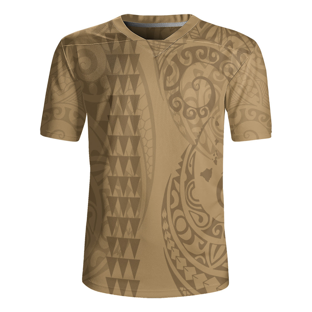 Hawaii Rugby Jersey Map Kakau Style Golden