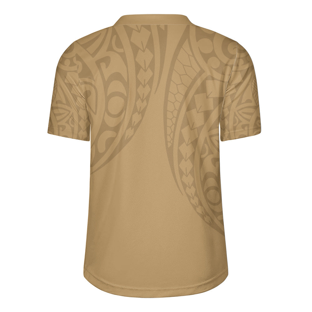 Hawaii Rugby Jersey Only Polynesian Kakau Style Golden