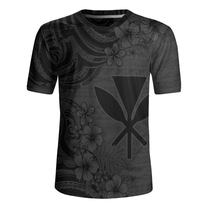Hawaii Rugby Jersey Kanaka Maoli Hibiscus Polynesian Tribal Print Style