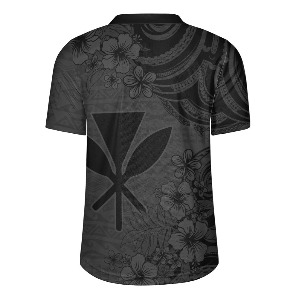Hawaii Rugby Jersey Kanaka Maoli Hibiscus Polynesian Tribal Print Style