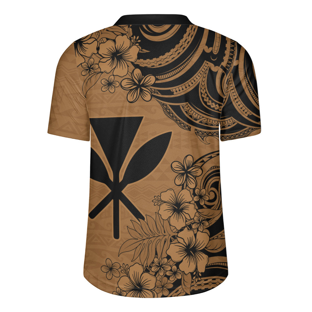 Hawaii Rugby Jersey Kanaka Maoli Hibiscus Polynesian Tribal Print Style