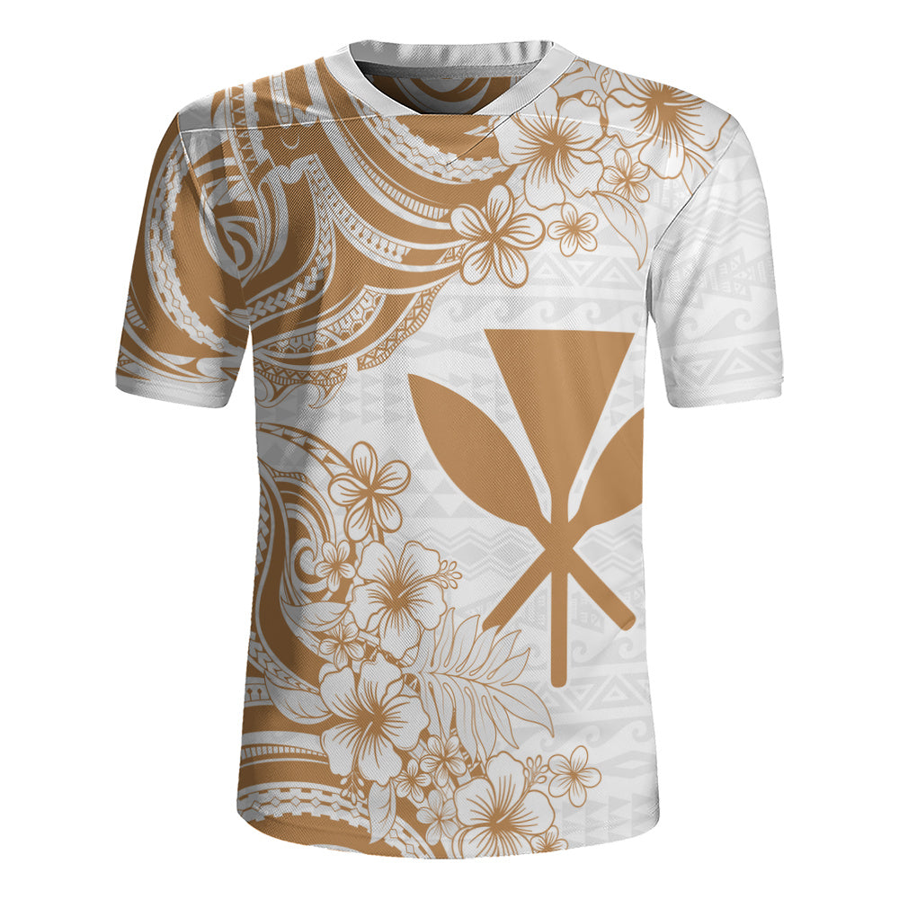 Hawaii Rugby Jersey Kanaka Maoli Hibiscus Polynesian Tribal Print Style