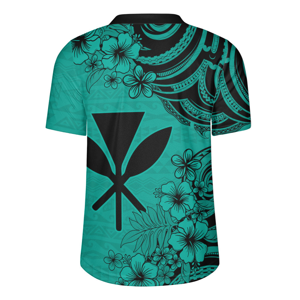 Hawaii Rugby Jersey Kanaka Maoli Hibiscus Polynesian Tribal Print Style
