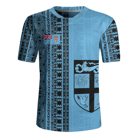 Fiji Rugby Jersey Fijian Flag National Crest Masi Tribal Heritage