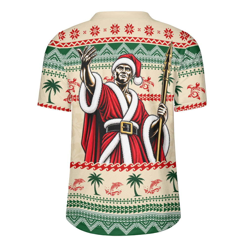 Hawaii Rugby Jersey Mele Kalikimaka King Kamehameha Santa Polynesian Tribal Heritage