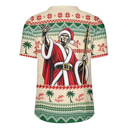 Hawaii Rugby Jersey Mele Kalikimaka King Kamehameha Santa Polynesian Tribal Heritage