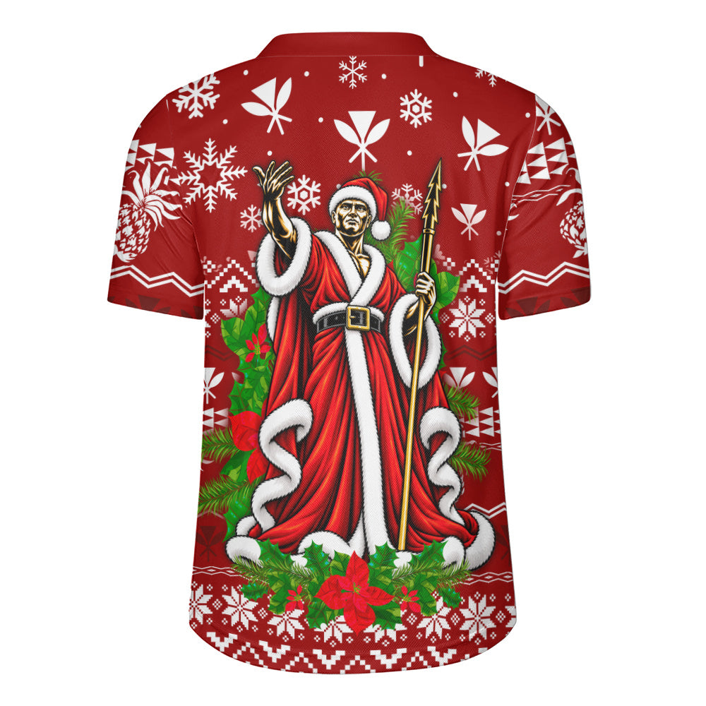Hawaii Rugby Jersey Mele Kalikimaka King Kamehameha Santa Polynesian Holiday Spirit