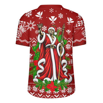 Hawaii Rugby Jersey Mele Kalikimaka King Kamehameha Santa Polynesian Holiday Spirit