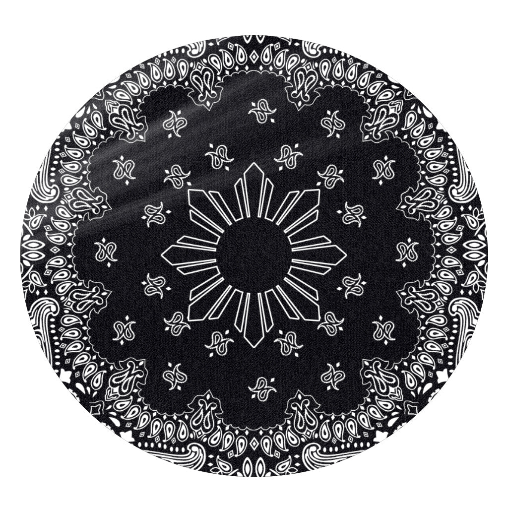 Philippines Filipinos Round Rug Sun Bandana Paisley Print Heritage