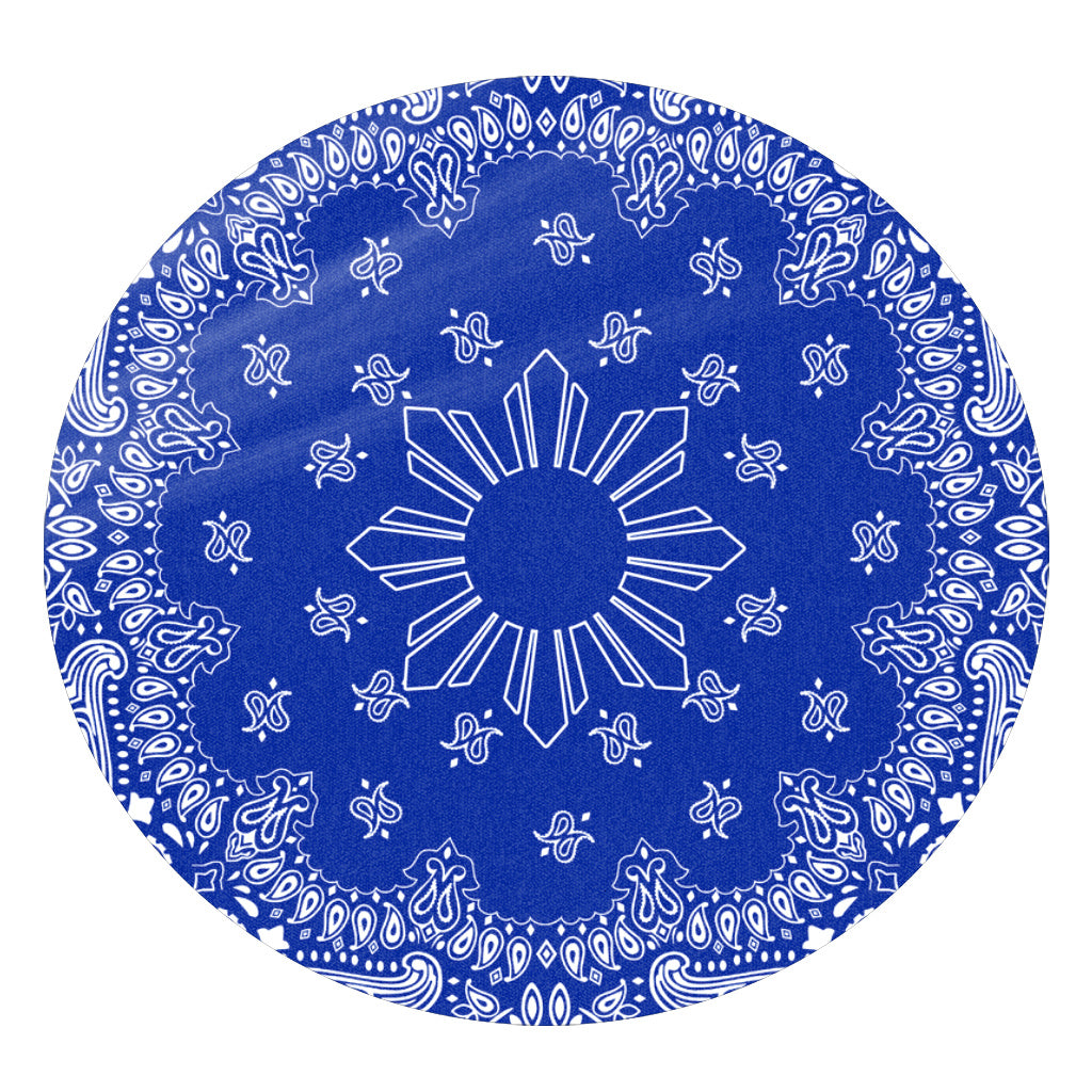 Philippines Filipinos Round Rug Sun Bandana Paisley Print Heritage