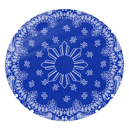 Philippines Filipinos Round Rug Sun Bandana Paisley Print Heritage