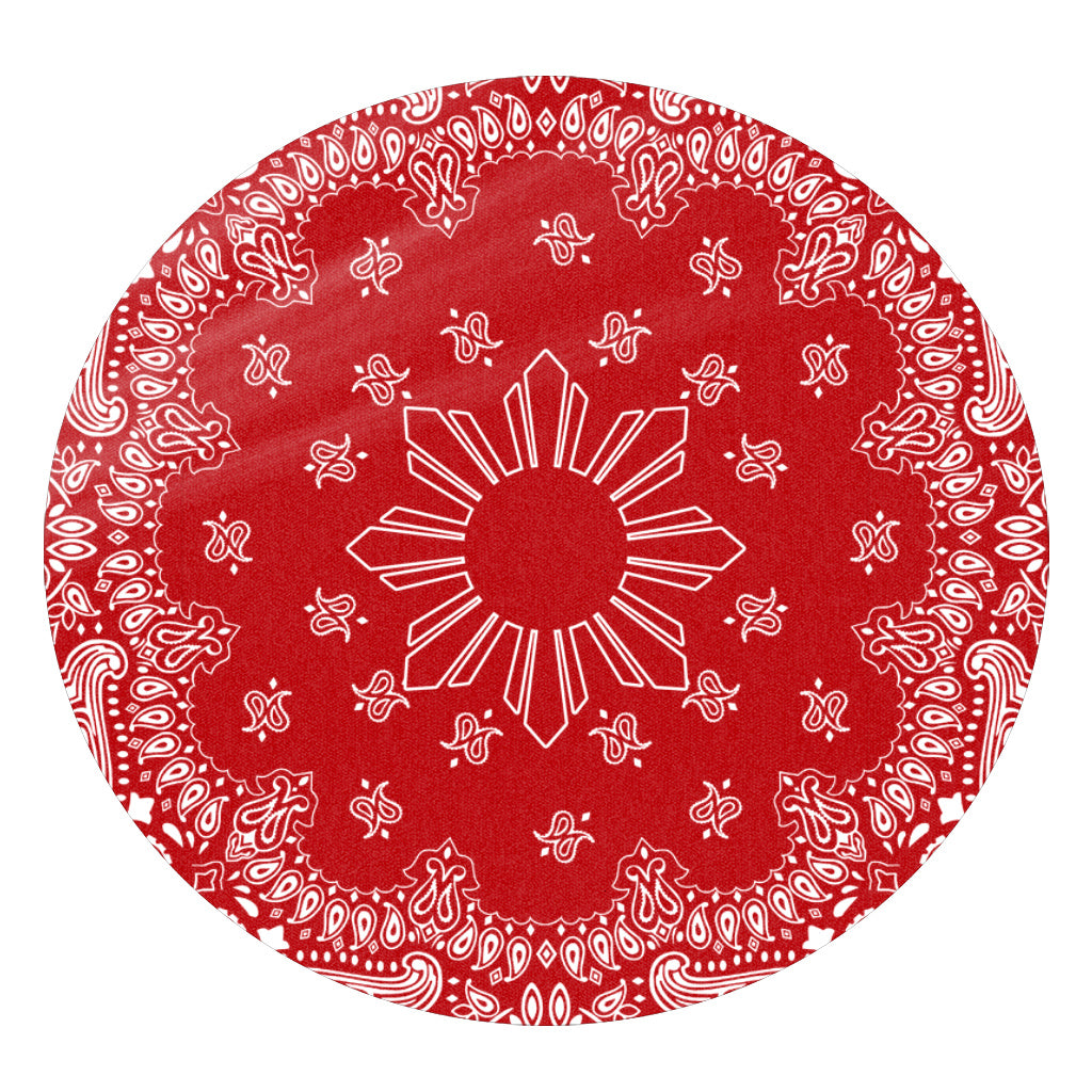Philippines Filipinos Round Rug Sun Bandana Paisley Print Heritage