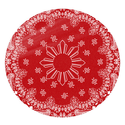 Philippines Filipinos Round Rug Sun Bandana Paisley Print Heritage