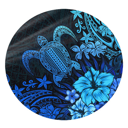 Hawaii Round Rug Turtle Hibiscus Polynesian Tribal Paradise