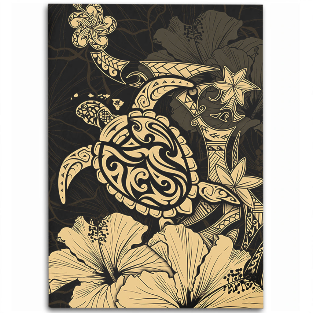 Hawaii Area Rug Golden Honu Hibiscus Serenity Style