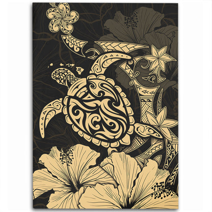 Hawaii Area Rug Golden Honu Hibiscus Serenity Style