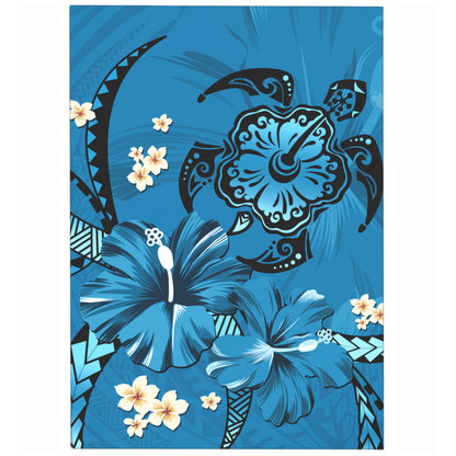 Hawaii Area Rug Blue Honu Hibiscus Island Harmony