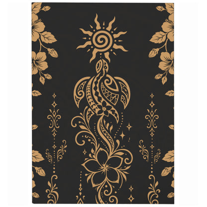 Hawaii Area Rug Vintage Honu Hibiscus Floral Elegance