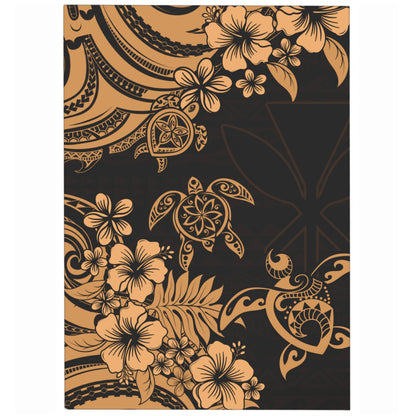 Hawaii Area Rug Kanaka Maoli Hibiscus Polynesian Tribal Turtle Print Style