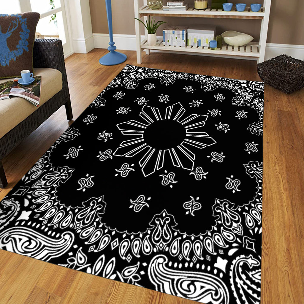 Philippines Filipinos Area Rug Sun Bandana Paisley Print Heritage