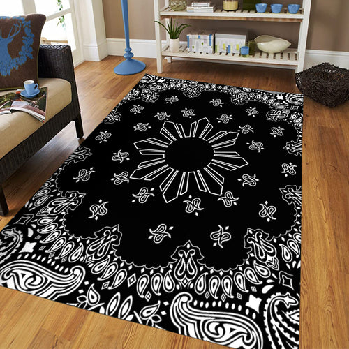 Philippines Filipinos Area Rug Sun Bandana Paisley Print Heritage