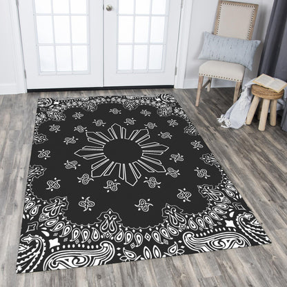 Philippines Filipinos Area Rug Sun Bandana Paisley Print Heritage