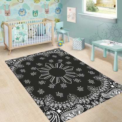 Philippines Filipinos Area Rug Sun Bandana Paisley Print Heritage
