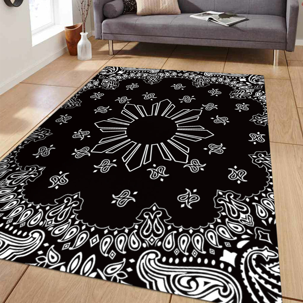 Philippines Filipinos Area Rug Sun Bandana Paisley Print Heritage