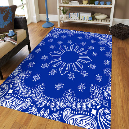Philippines Filipinos Area Rug Sun Bandana Paisley Print Heritage