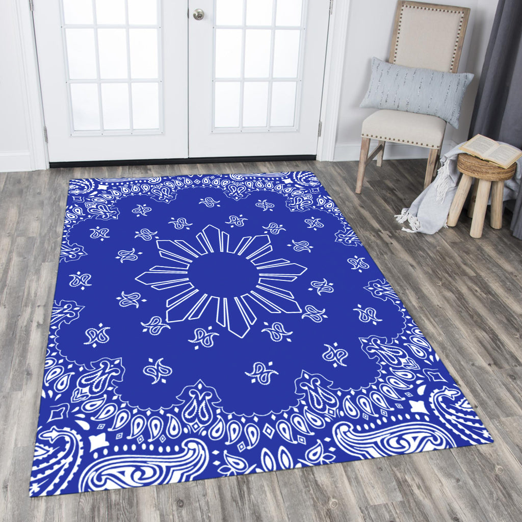 Philippines Filipinos Area Rug Sun Bandana Paisley Print Heritage