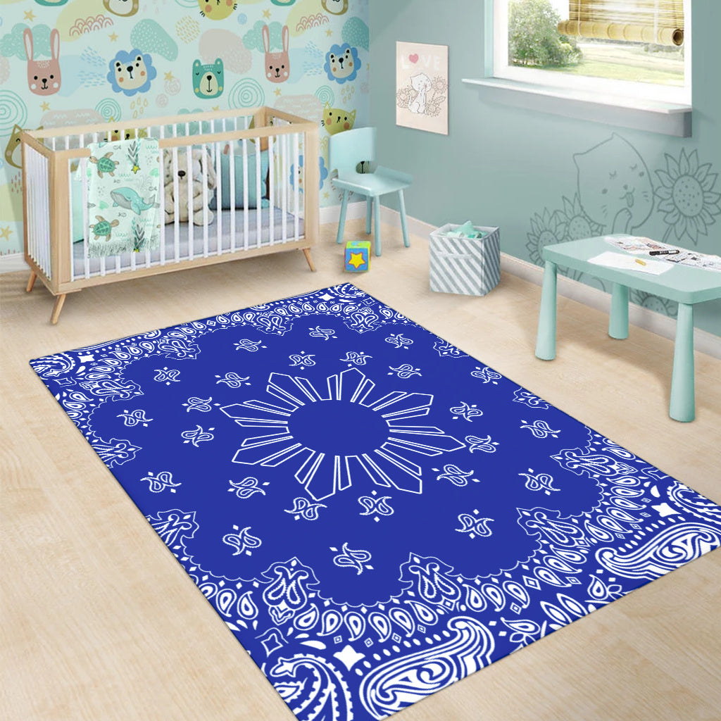 Philippines Filipinos Area Rug Sun Bandana Paisley Print Heritage