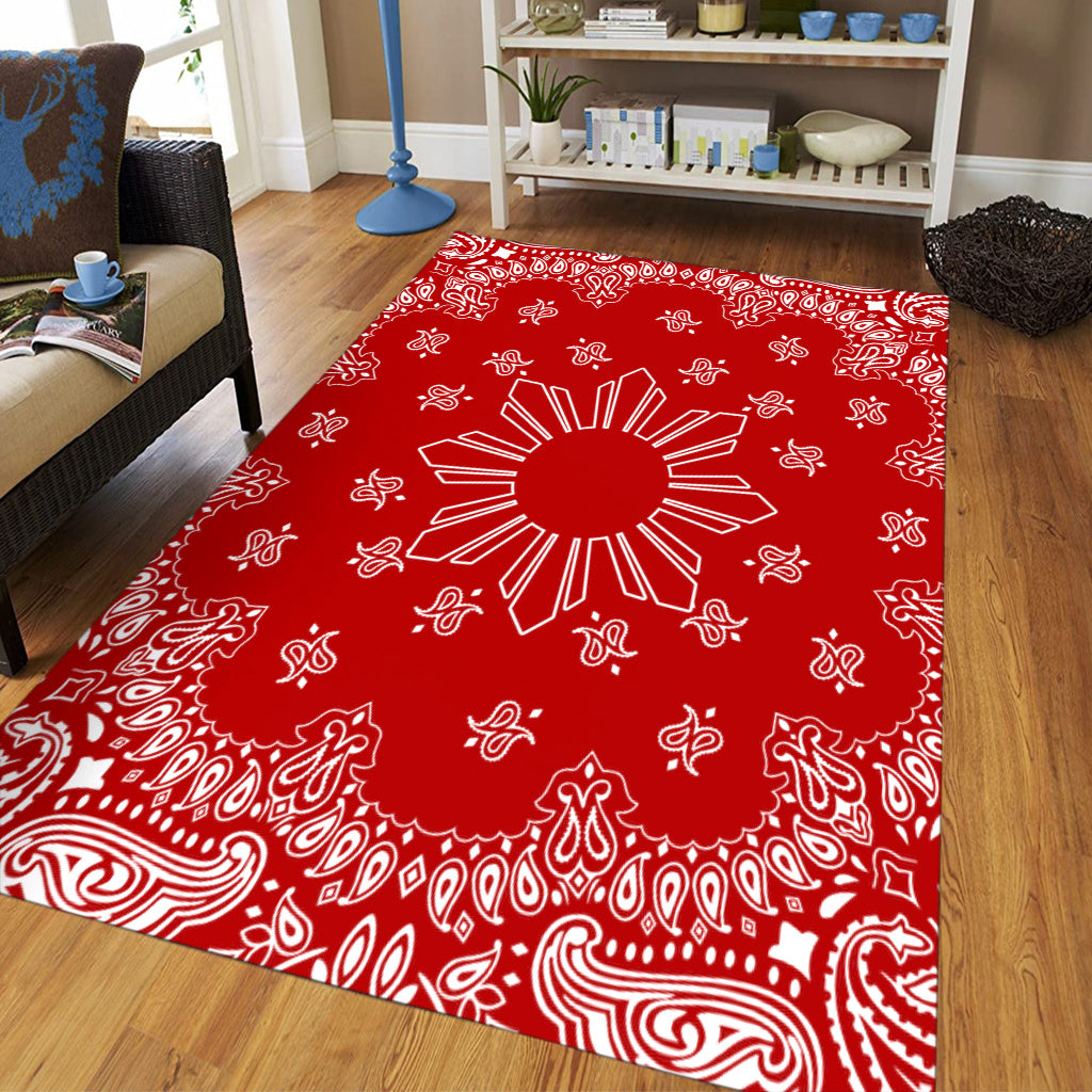 Philippines Filipinos Area Rug Sun Bandana Paisley Print Heritage